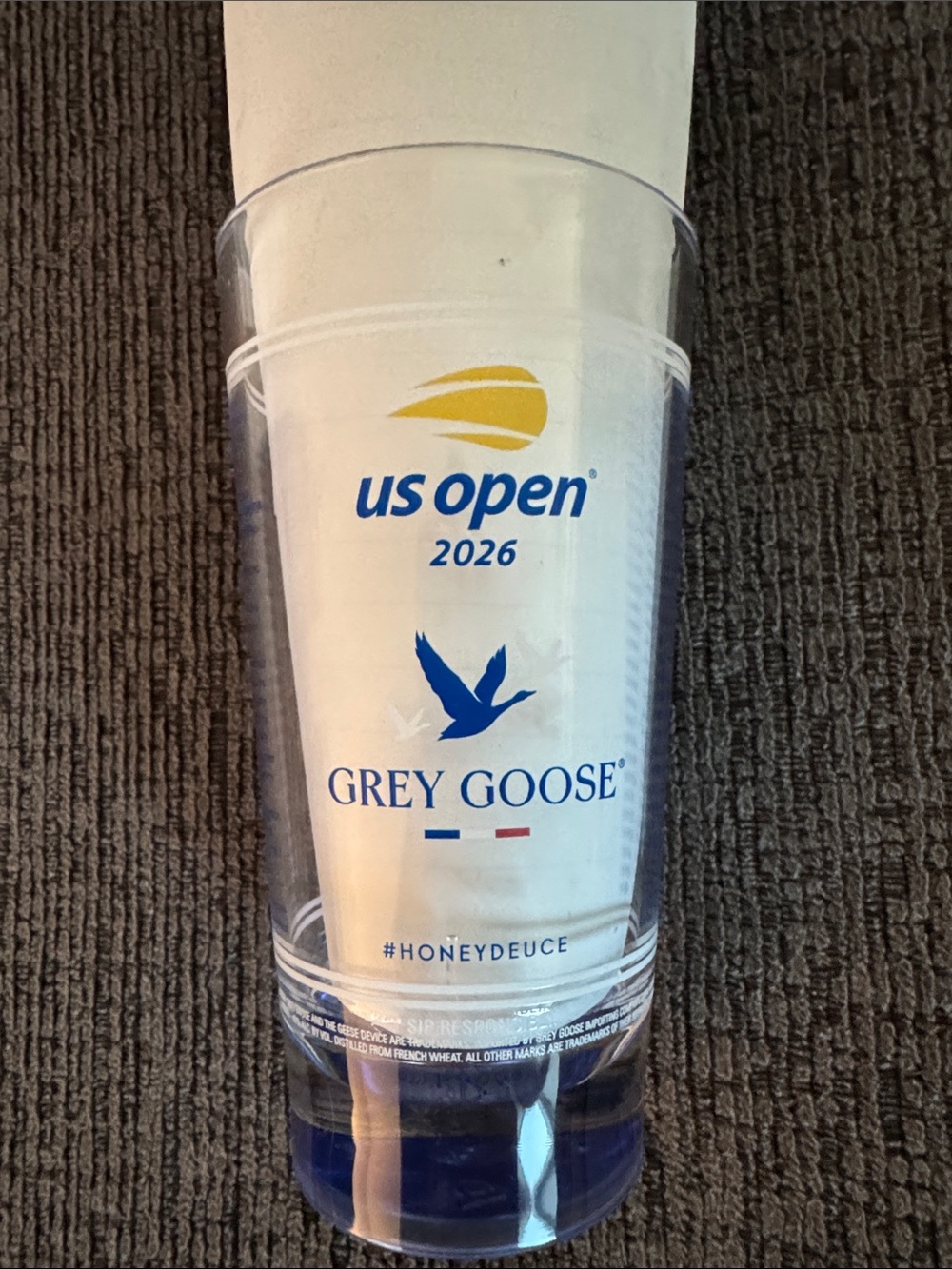 US Open 2026 Grey Goose Honey Deuce Cups Acrylic Souvenir Drinking Cup Glass